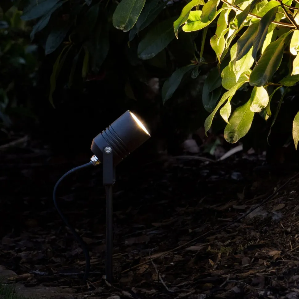 5018 LED-spotmedjordspyd, sort, IP65