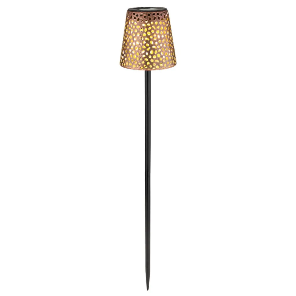 36562 solcelle-lampe med jordspyd, IP44, kobber