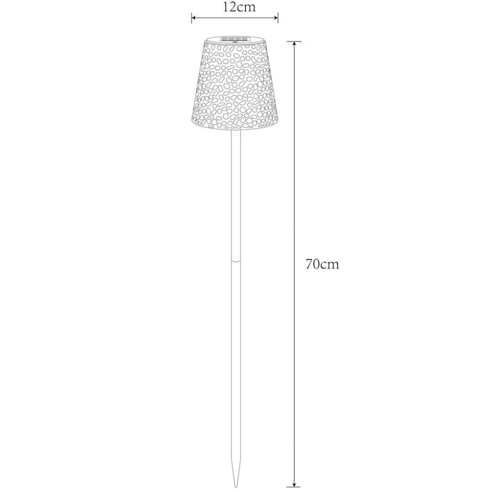 36562 solcelle-lampe med jordspyd, IP44, kobber
