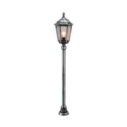 1113 vejlampe, trykstøbt aluminium, sort-sølv
