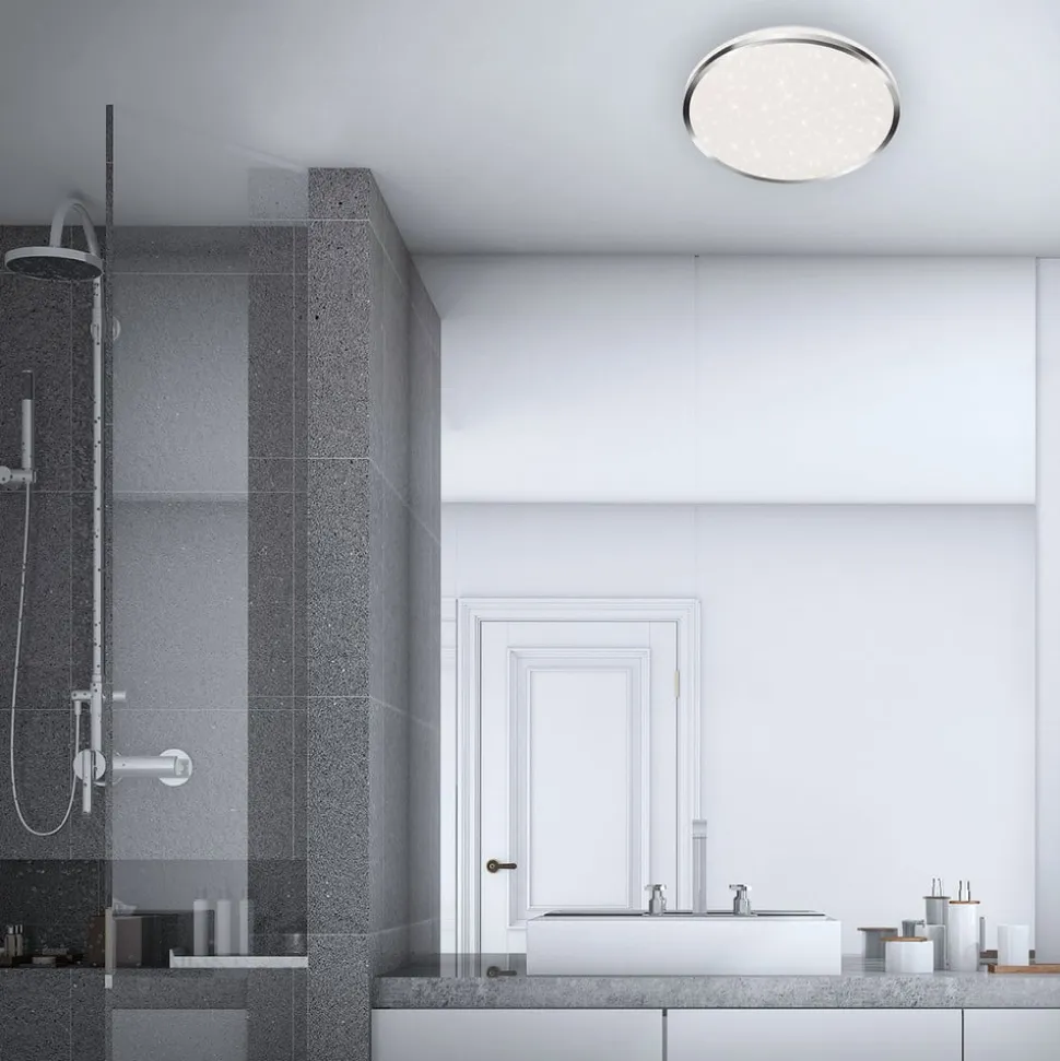 Acorus LED-loftslampe, IP44, stjernedekor, Ø 33 cm