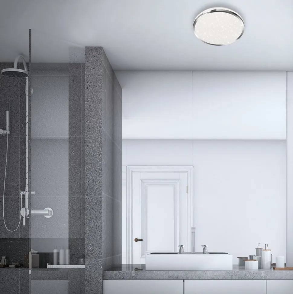 Acorus LED-loftslampe, IP44, stjernedekor, Ø 28 cm