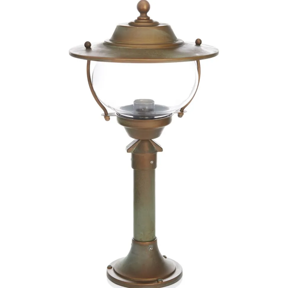 Adessora sokkellampe, messing, glas, højde 48 cm