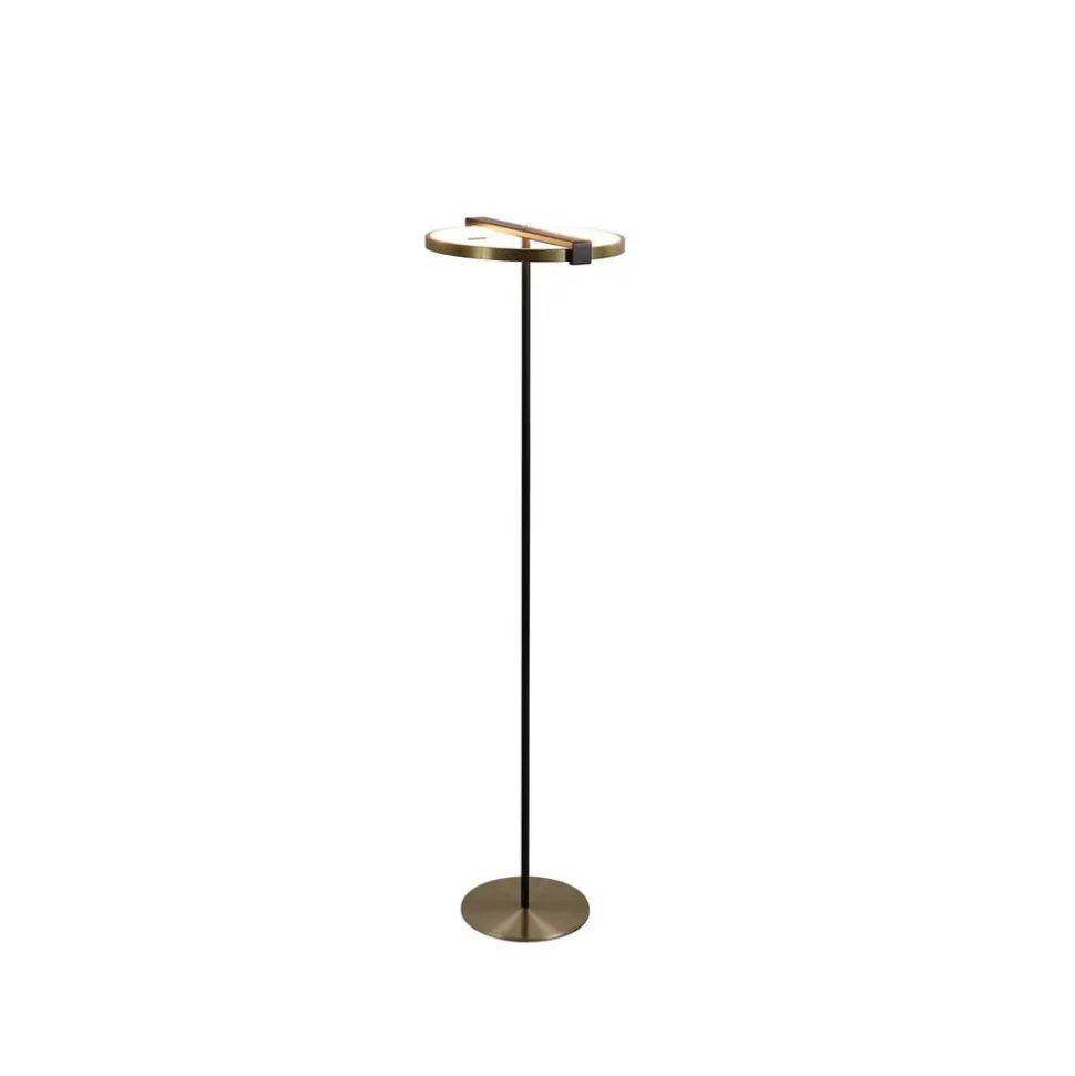 Aerial LED-gulvlampe, messing/sort, stål, silikone
