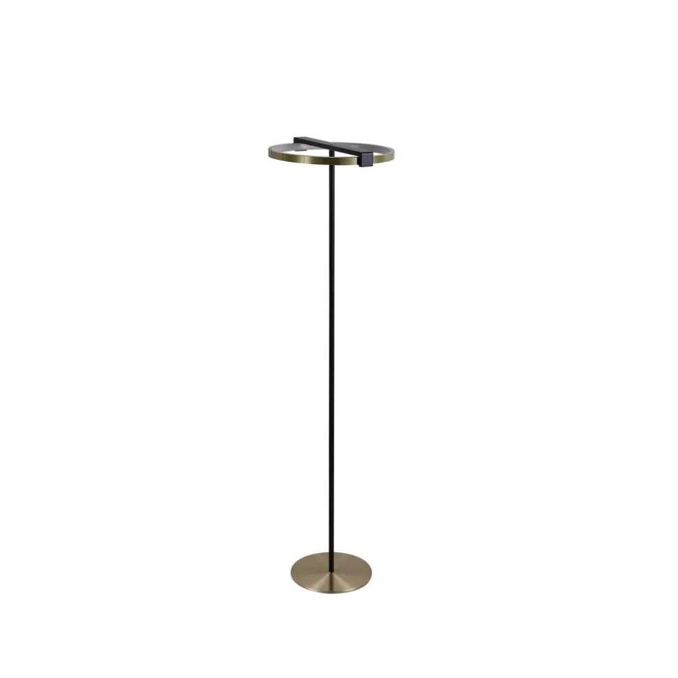 Aerial LED-gulvlampe, messing/sort, stål, silikone
