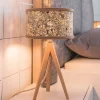 ALMUT 2610 bordlampe, hø med røde rosenblade
