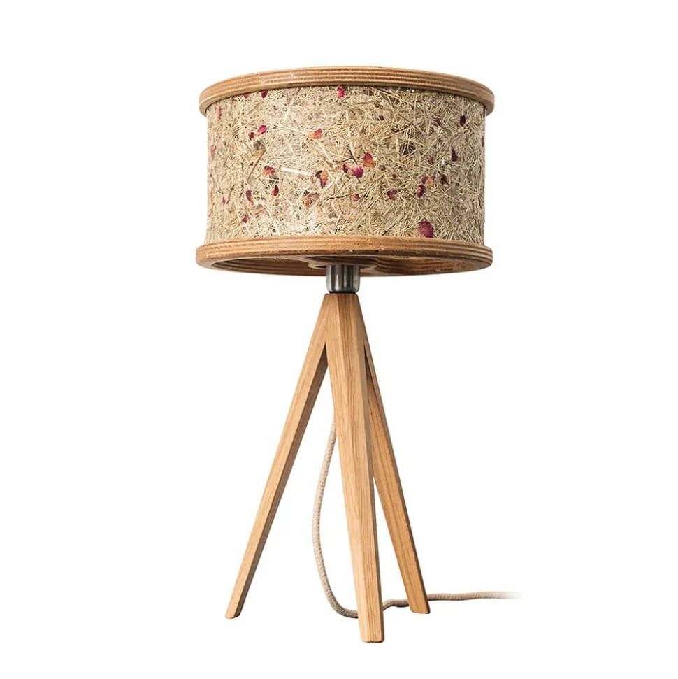 ALMUT 2610 bordlampe, hø med røde rosenblade