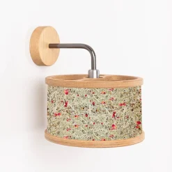 ALMUT 2610 væglampe Ø 25cm, hø/røde rosenblomster