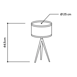 ALMUT 2610-bordlampe, hø med blå kornblomster