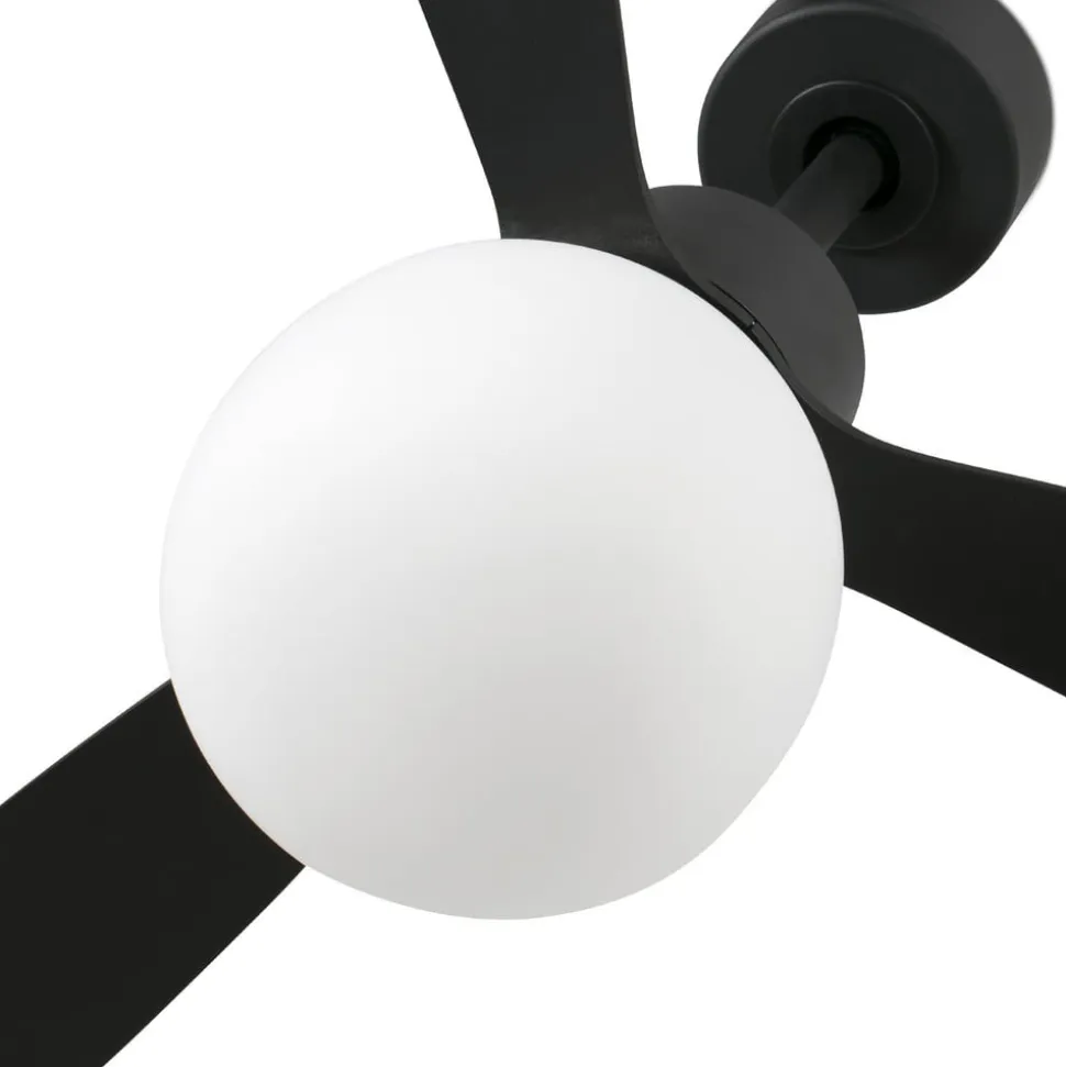 Amelia Ball loftventilator, LED-lampe, sort