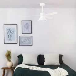 Amelia Cone loftventilator med LED-lampe, hvid