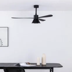 Amelia Cone loftventilator, LED-lampe, sort