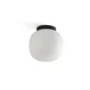 Amelia loftlampe til bad, sort/opal, glas, Ø 21,5 cm