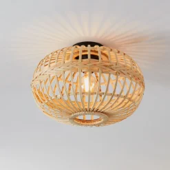 Amsfield loftlampe af bambus, oval
