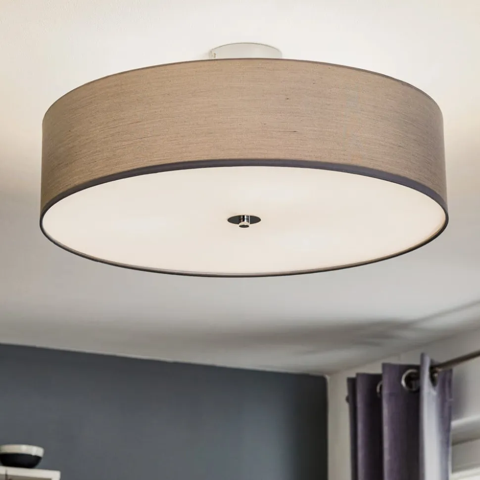 Andria loftslampe i tekstil, 60 cm, lysegrå