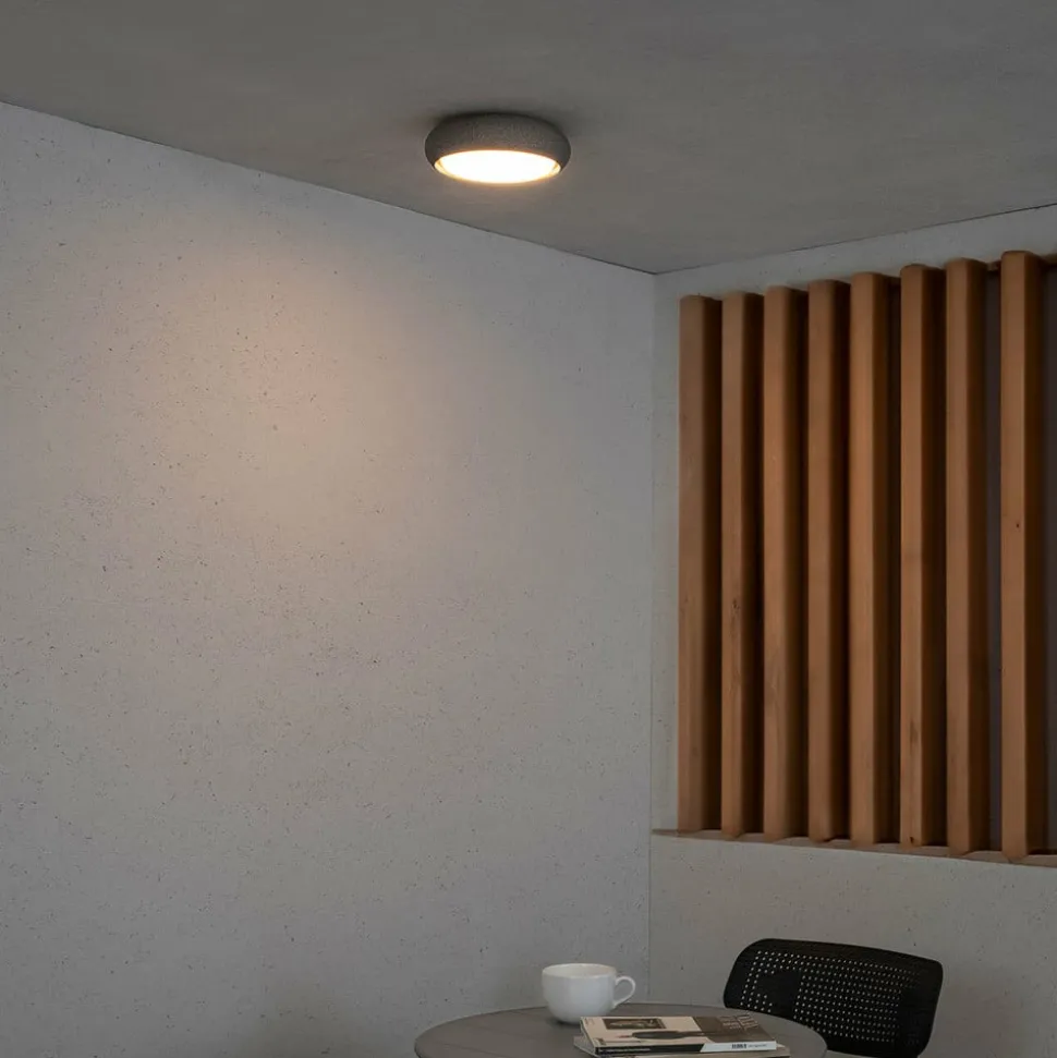 Anga udendørs loftlampe, mørkegrå, beton, Ø 24 cm