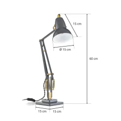 Anglepoise bordlampe Original 1227, grå/messing