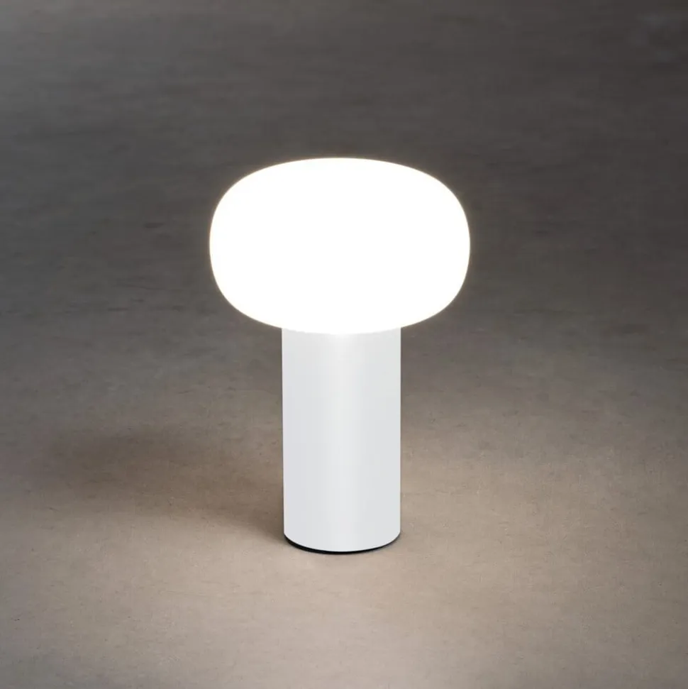 Antibes LED-bordlampe, IP54, batteri, RGBW, hvid