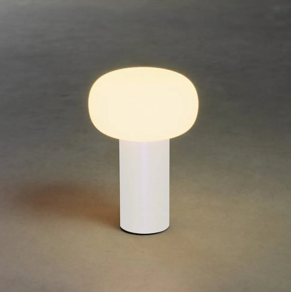Antibes LED-bordlampe, IP54, batteri, RGBW, hvid
