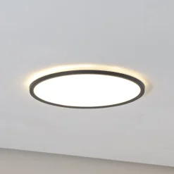 Aqua LED-panel, Ø 40 cm, sort, metal/plast, CCT dæmpbar