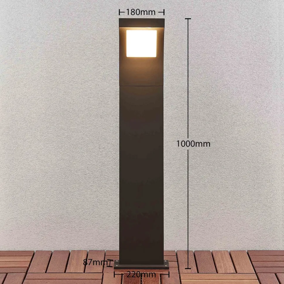 Arcchio Advik LED-vejlampe, 100 cm, antracit, metal, IP65