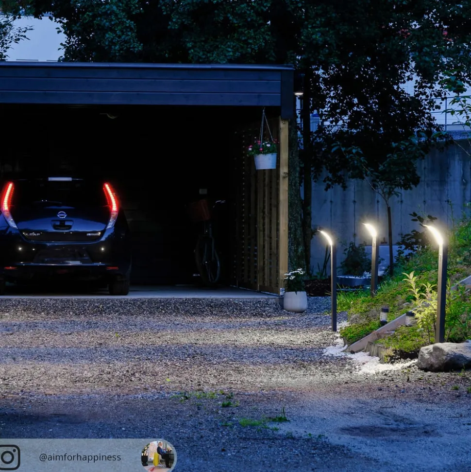 Arcchio Advik LED-vejlampe, 100 cm, antracit, sensor, IP54