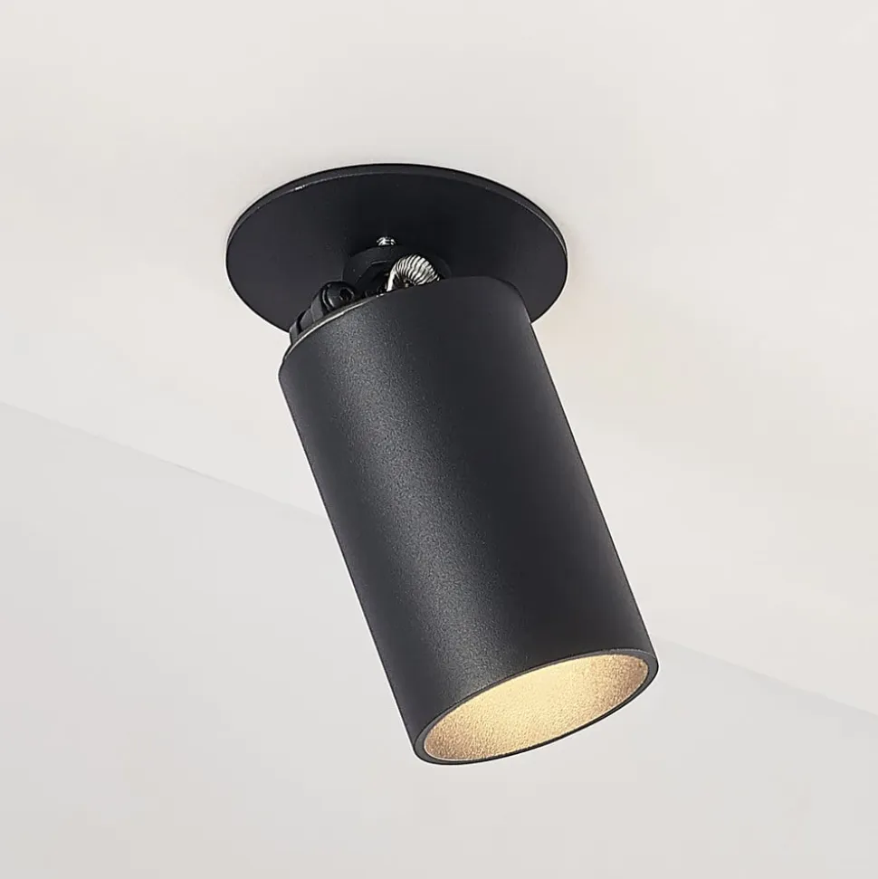 Arcchio Davin indbygningsspot, cylinder, sort
