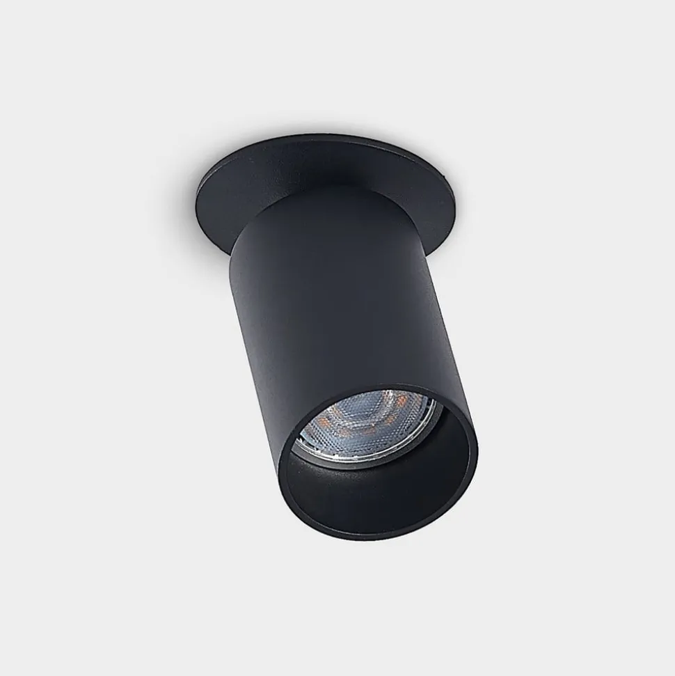 Arcchio Davin indbygningsspot, cylinder, sort