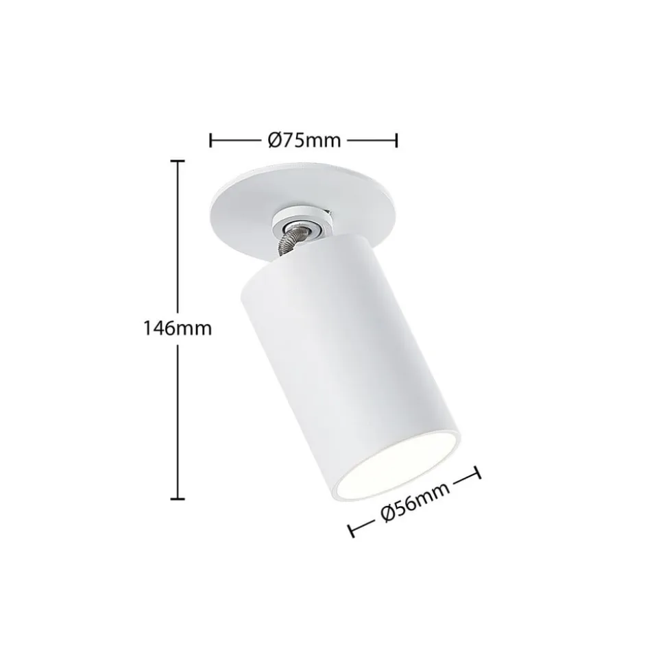 Arcchio Davin indbygningsspot, cylinder, hvidt