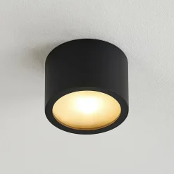 Arcchio downlight Nieva, G9, sort, rund, Ø 10cm, metal
