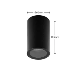Arcchio downlight Olivir, sort, metal, Ø 6cm, GU10, IP44