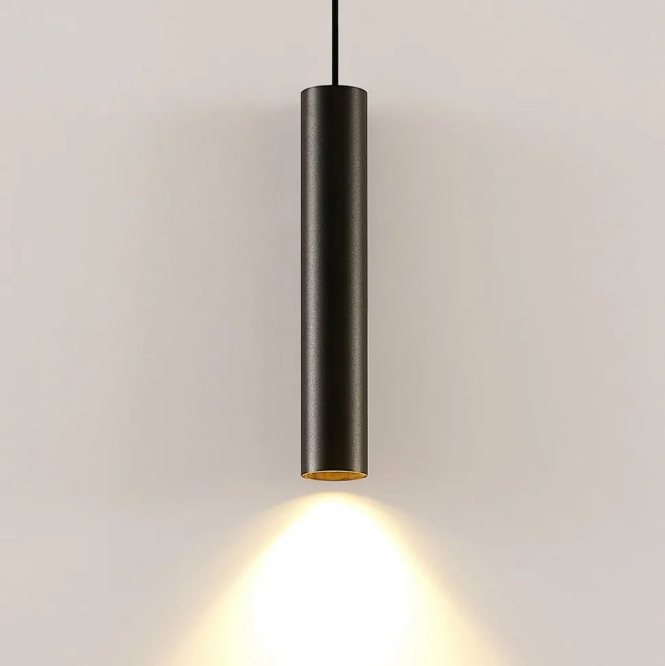 Arcchio Ejona pendellampe, højde 35 cm, sort, aluminium