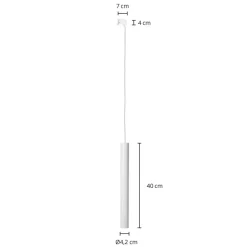 Arcchio Ejona skinnependel hvid E27 4/40cm