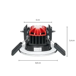 Arcchio Elmon LED-indbygningslampe, IP65, krom