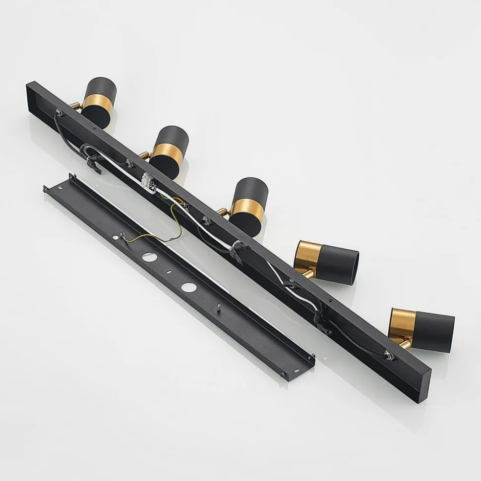 Arcchio Evaro spot, guldring bagtil, 5 lyskilder