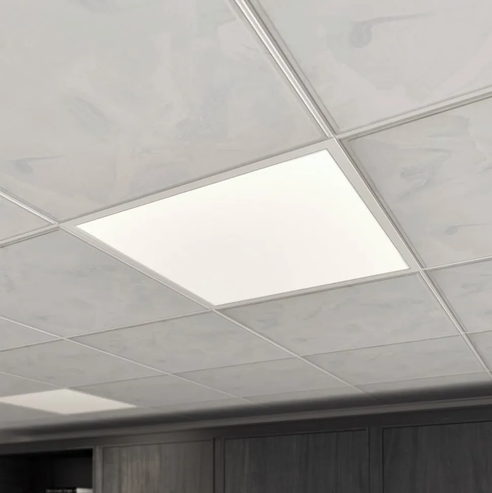 Arcchio forsænket panel Vinas, 62 cm, hvid, aluminium, CCT