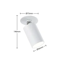 Arcchio indbygningsspot Davin, hvid, cylinder, sæt med 3 stk