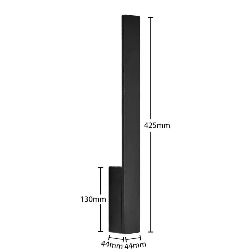 Arcchio Ivano LED-væglampe, 42,5 cm, sort, metal