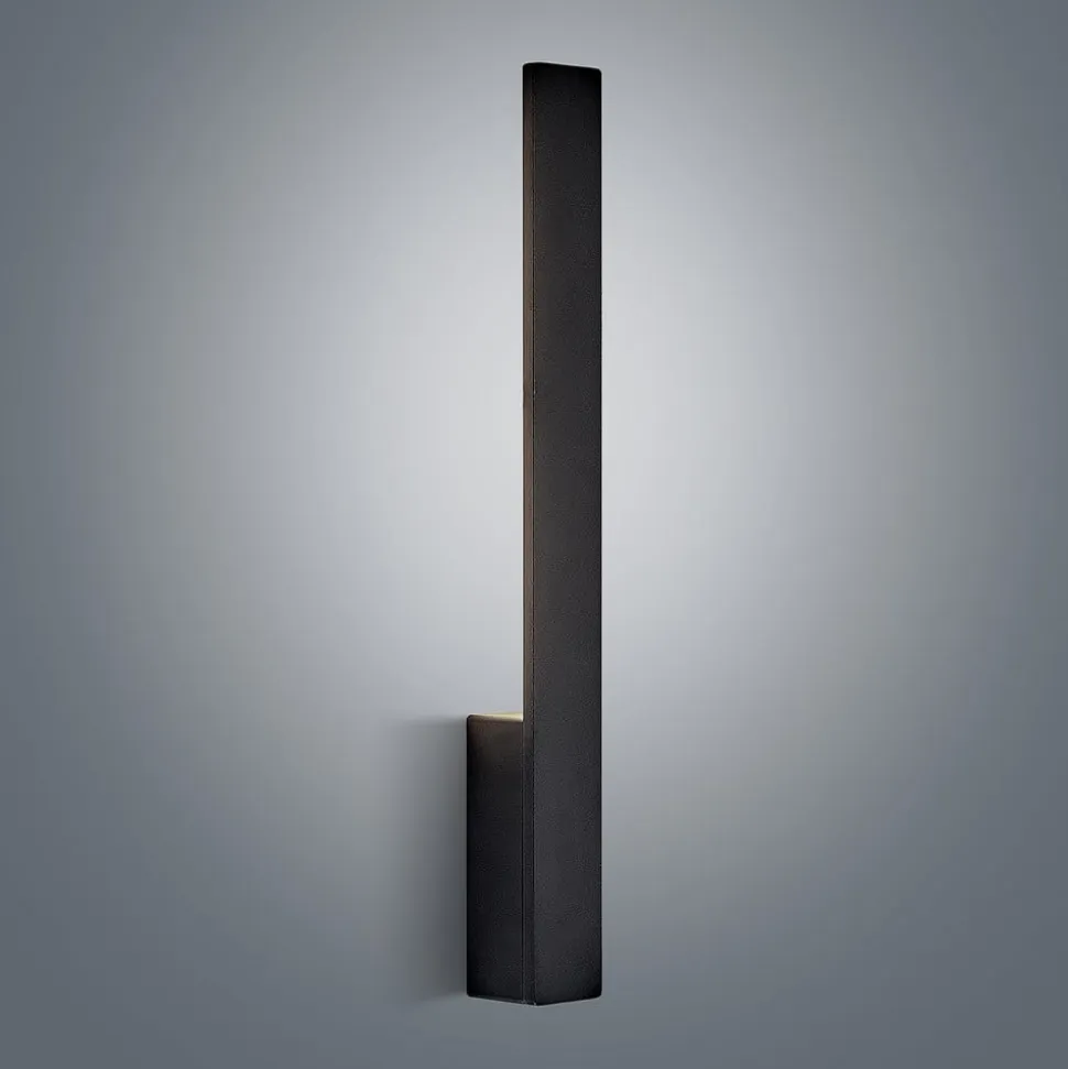 Arcchio Ivano LED-væglampe, 42,5 cm, sort, metal