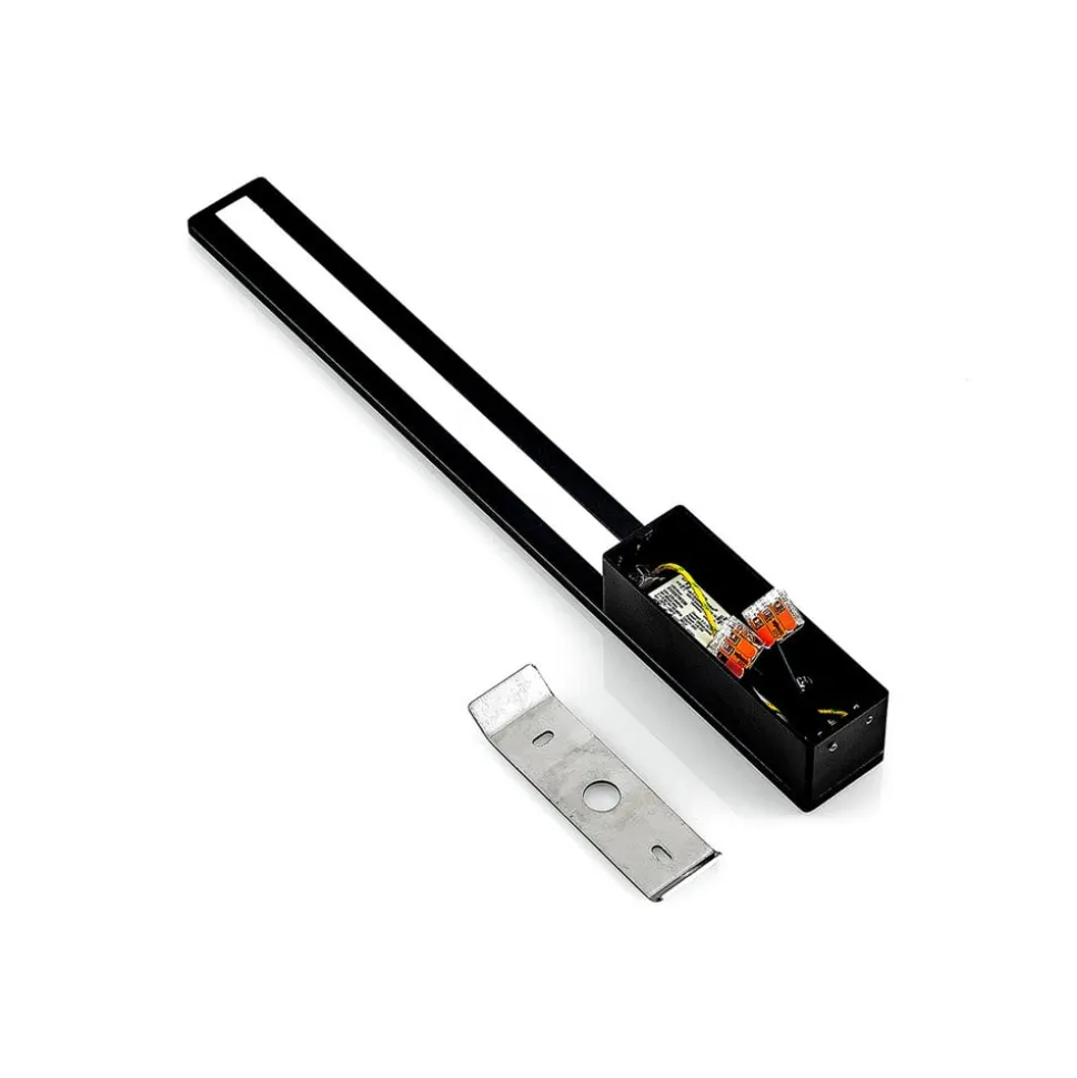 Arcchio Ivano LED-væglampe, 42,5 cm, sort, metal