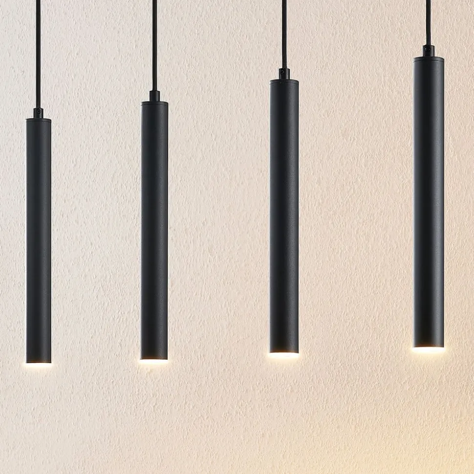 Arcchio Kammeron LED-hængelampe, sort, metal, 80 cm