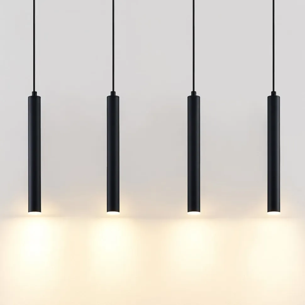 Arcchio Kammeron LED-hængelampe, sort, metal, 80 cm