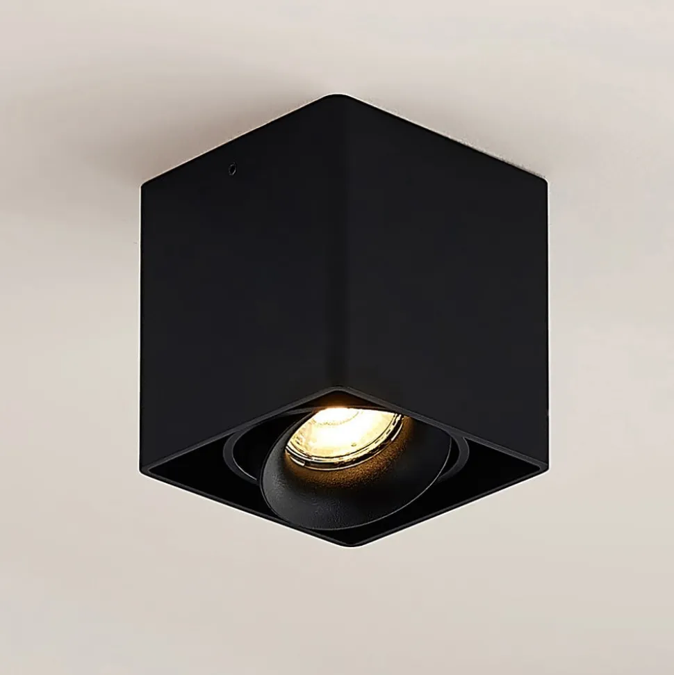 Arcchio Kubika downlight, 9 cm, sort, 1 lyskilde, metal
