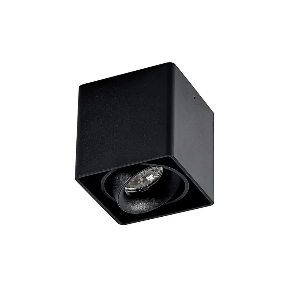 Arcchio Kubika downlight, 9 cm, sort, 1 lyskilde, metal