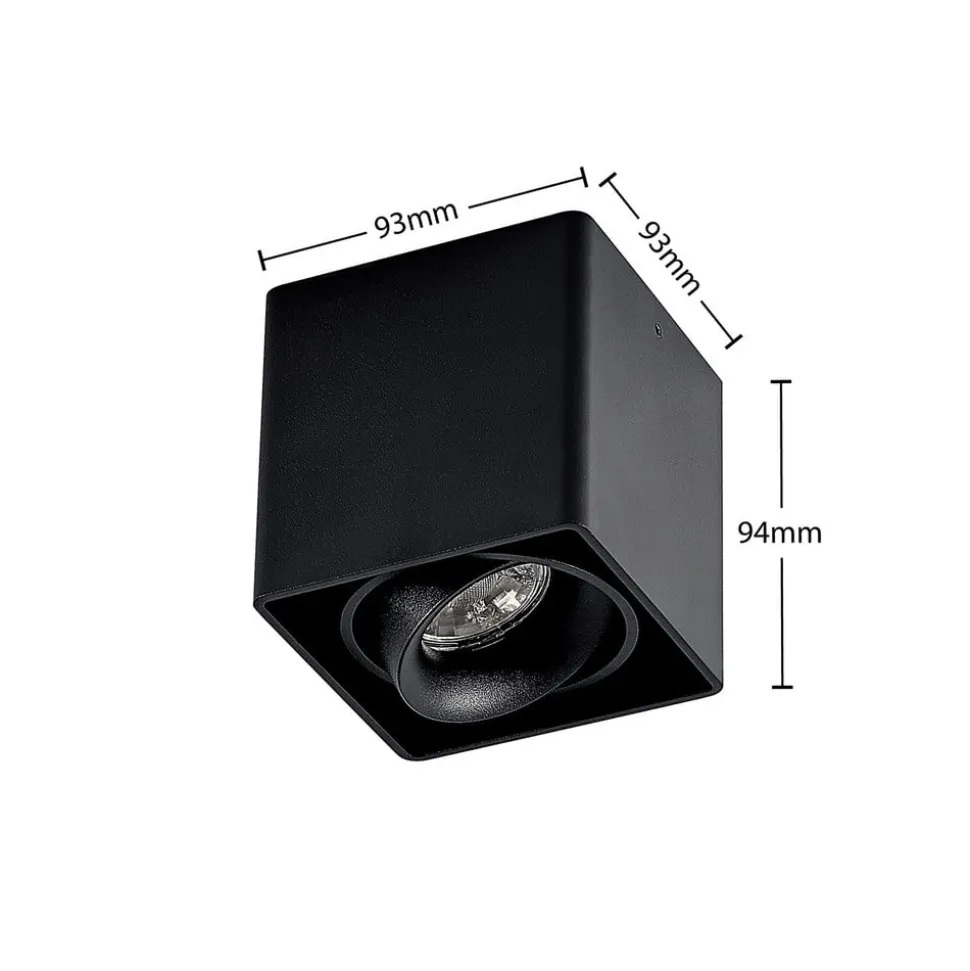 Arcchio Kubika downlight, 9 cm, sort, 1 lyskilde, metal