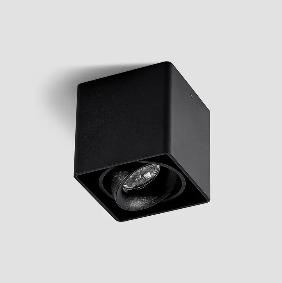 Arcchio Kubika downlight, 9 cm, sort, 1 lyskilde, metal