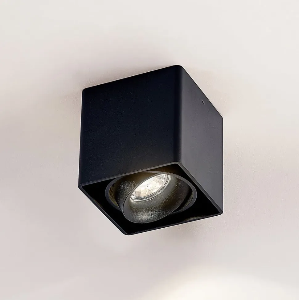 Arcchio Kubika downlight, 9 cm, sort, 1 lyskilde, metal