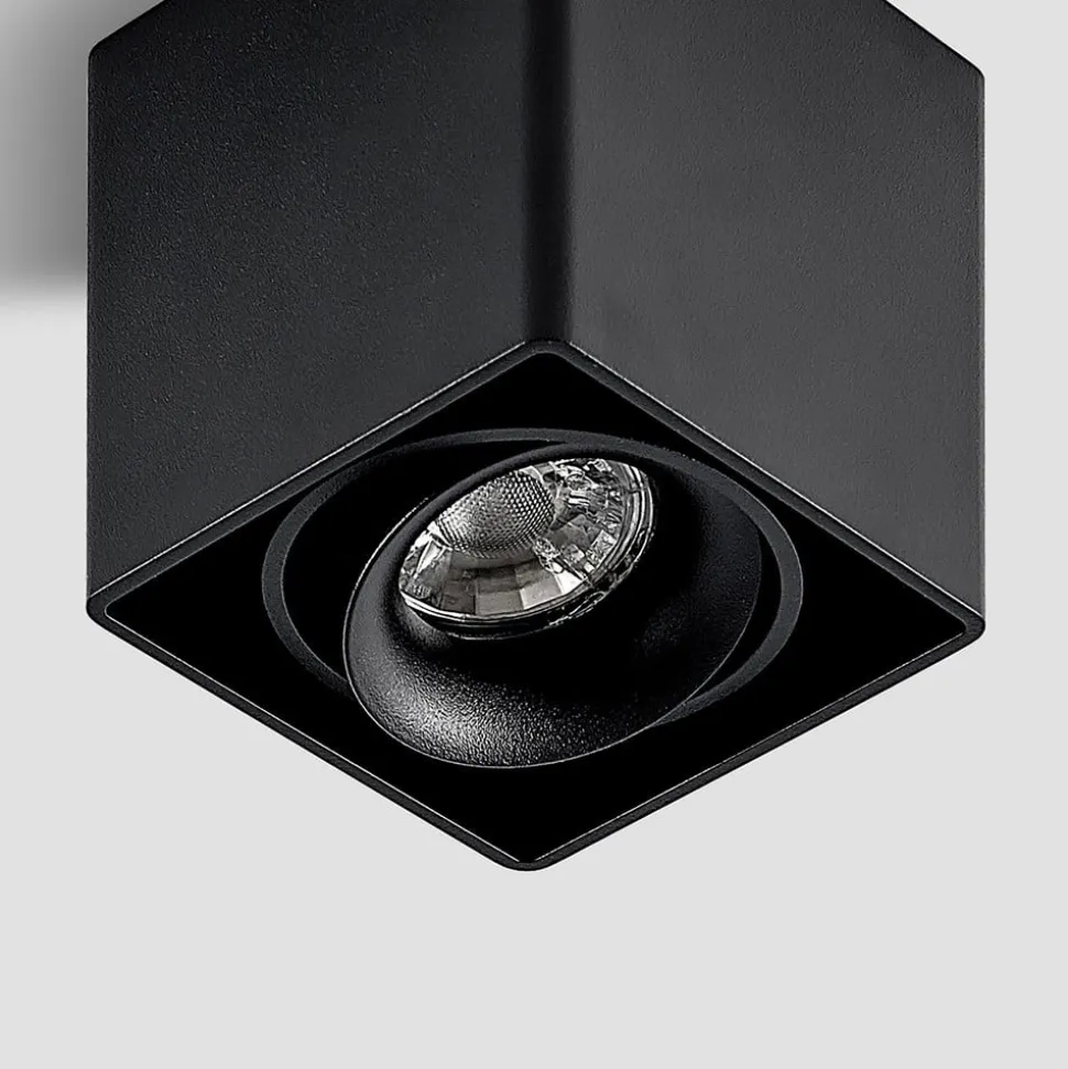Arcchio Kubika downlight, 9 cm, sort, 1 lyskilde, metal