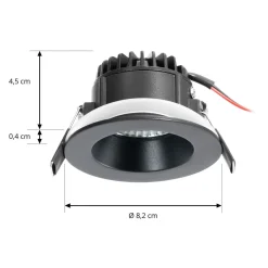 Arcchio LED-downlight Aryx, sort, 4.000K