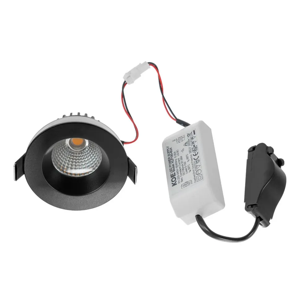 Arcchio LED-downlight Aryx, sort, 3.000K